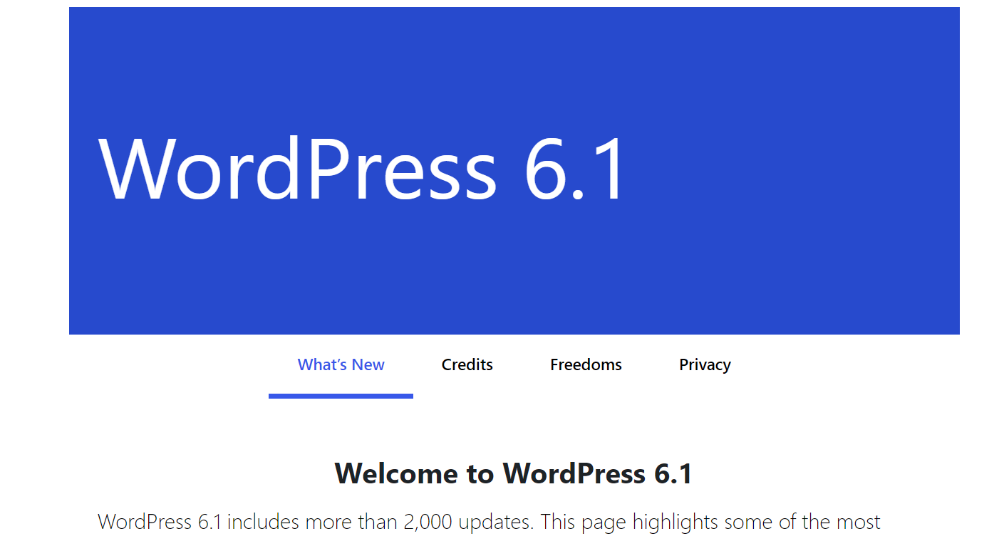 WordPress 6.1 Released